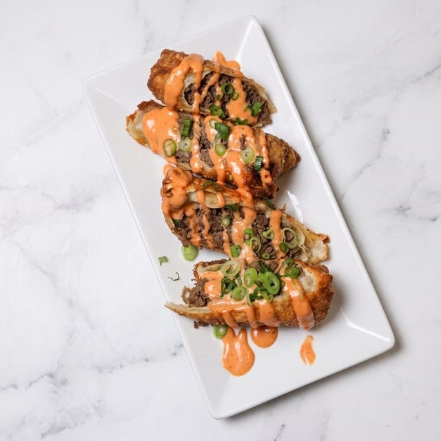 Steak and Cheese Egg Rolls.